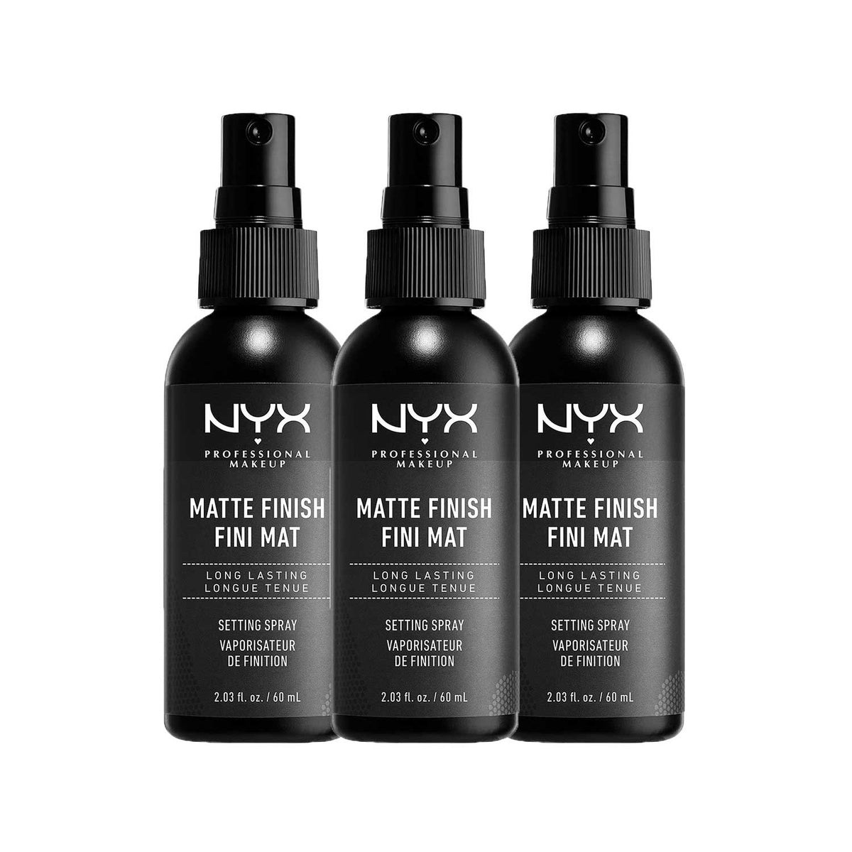 NYX Professional Makeup Setting Spray - Matte Finish - 3 X Setting Sprays