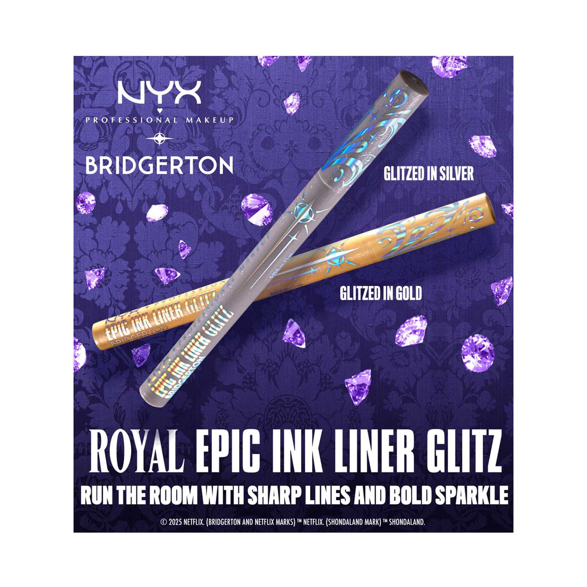 NYX Professional Makeup, Bridgerton Royal Epic Ink Liner Glitz, - 2 g