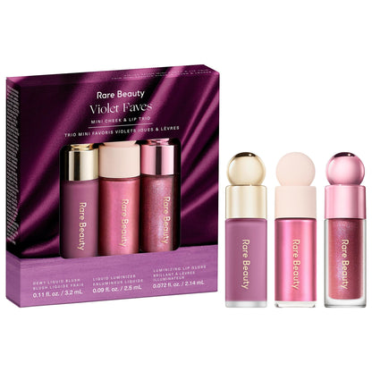 Rare Beauty by Selena Gomez Violet Faves Mini Cheek and Lip Trio Makeup Gift Set - SKU-3014594