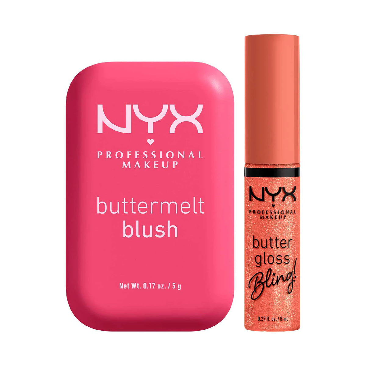 NYX Buttermelt Blush Getting Butta 5g & Buttergloss Bling Gloss Dripped Out 8ml Duo