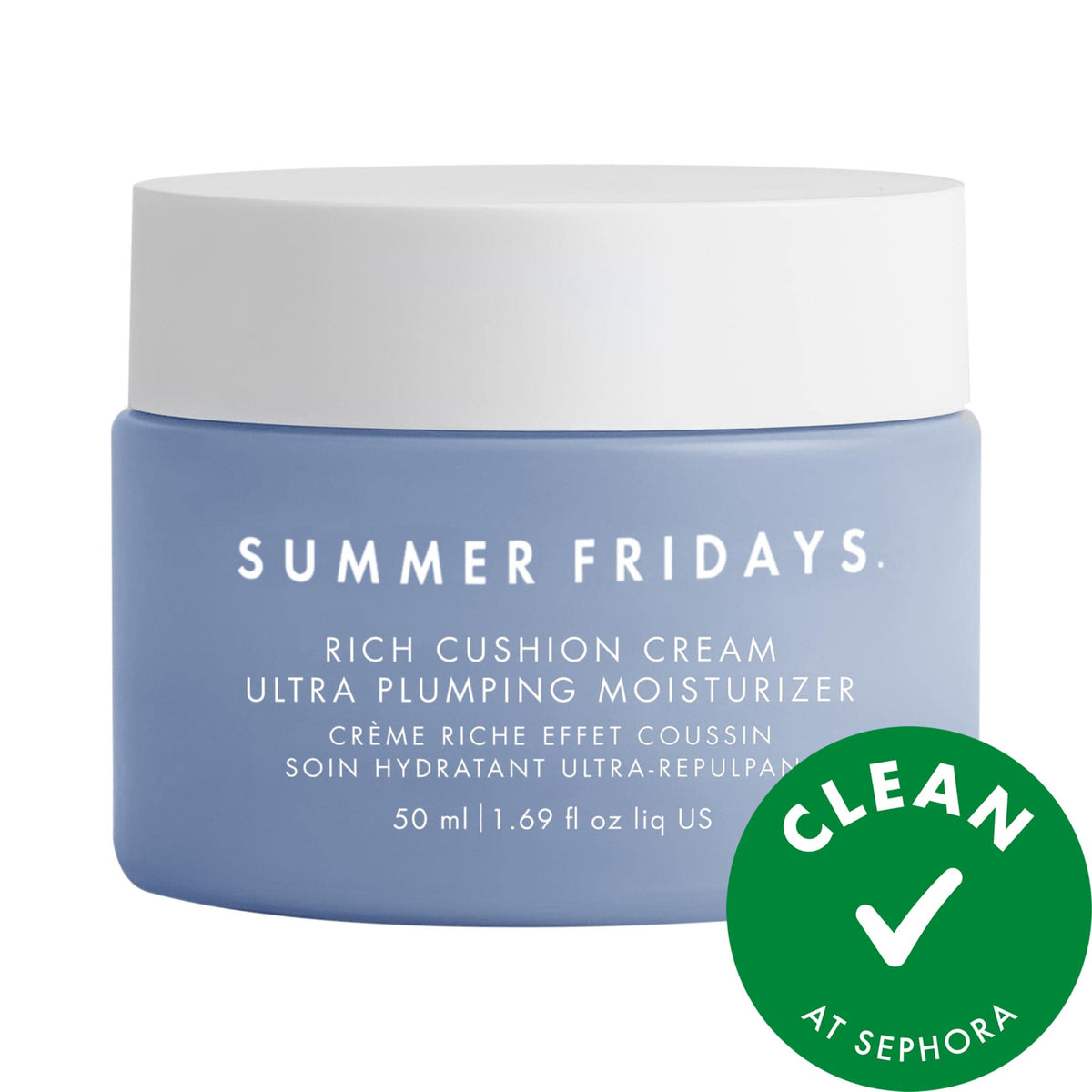 Summer Fridays Rich Cushion Cream Ultra Plumping Moisturizer with Hyaluronic Acid + Squalane - 50 ml