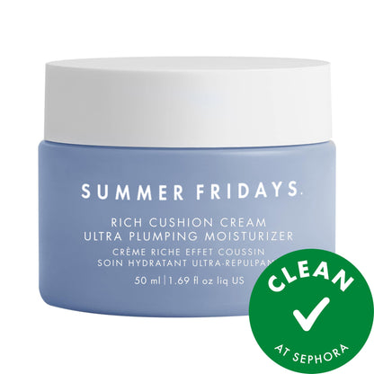 Summer Fridays Rich Cushion Cream Ultra Plumping Moisturizer with Hyaluronic Acid + Squalane - 50 ml