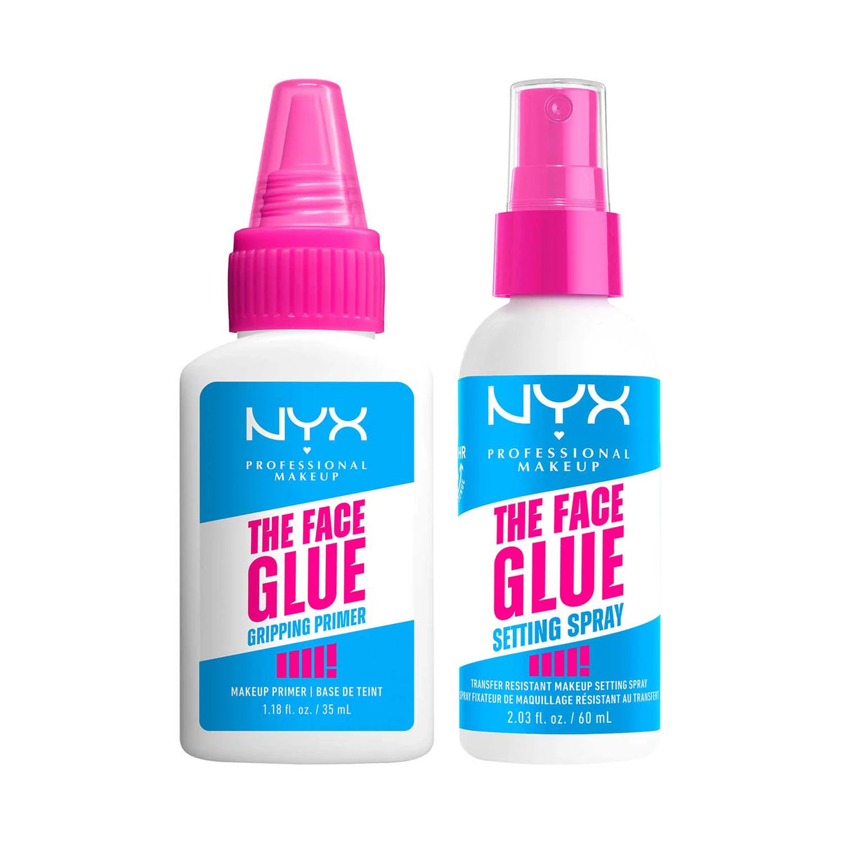 NYX Professional Makeup Face Glue Primer & Setting Spray Duo Bundle