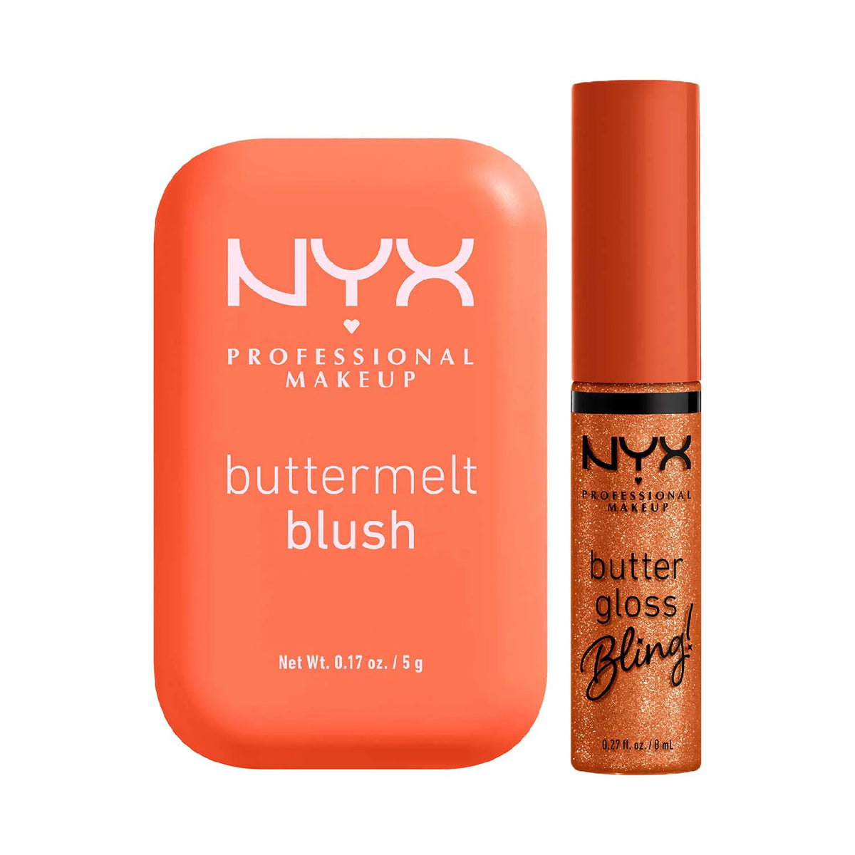 NYX Buttermelt Blush Sooner the Butta 03 5g & Buttergloss Bling Pricey Lip Gloss 8ml Duo