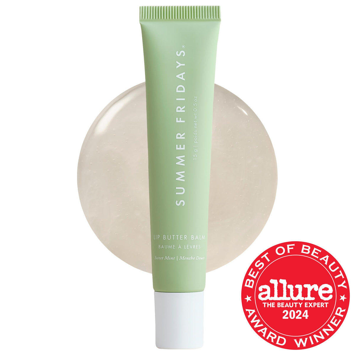 Summer Fridays Lip Butter Balm Treatment for Hydration + Nourishing Shine - Sweet Mint - sheer clear