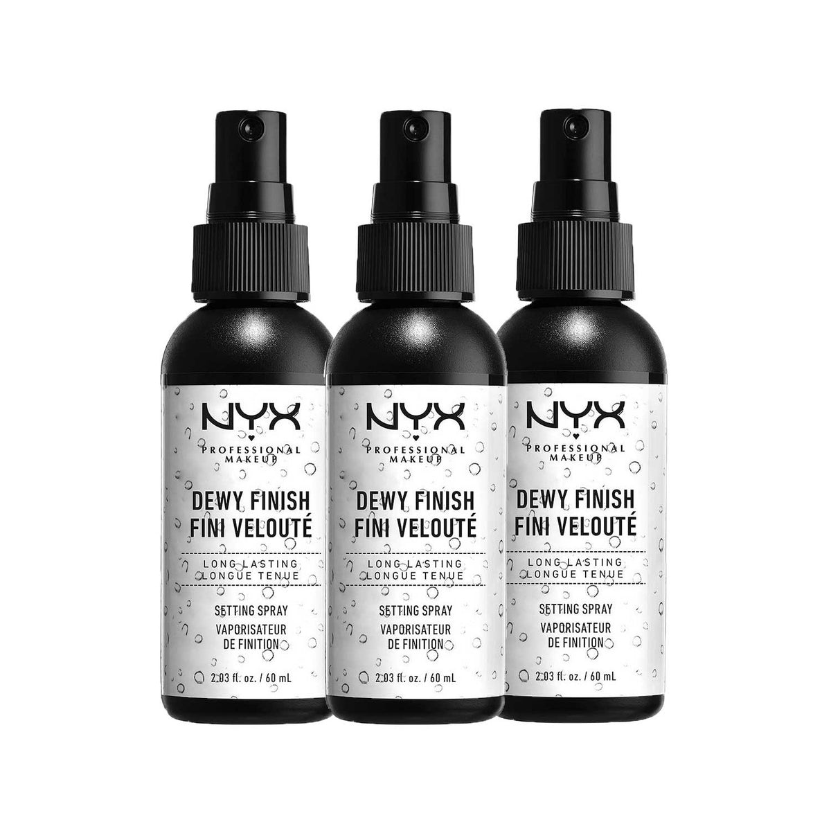 NYX Professional Makeup Make Up Setting Spray - Dewy Finish - 3 X Sprays