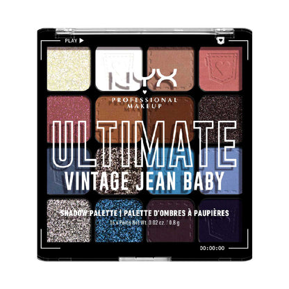 NYX Professional Makeup Ultimate Shadow Palette Vegan 16-Pan - Vintage Jean Baby - 50 ml