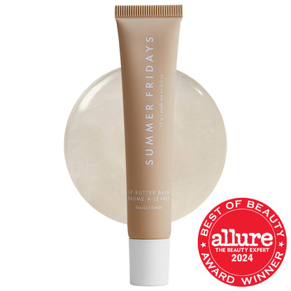 Summer Fridays Lip Butter Balm Treatment for Hydration + Nourishing Shine - Vanilla - sheer clear