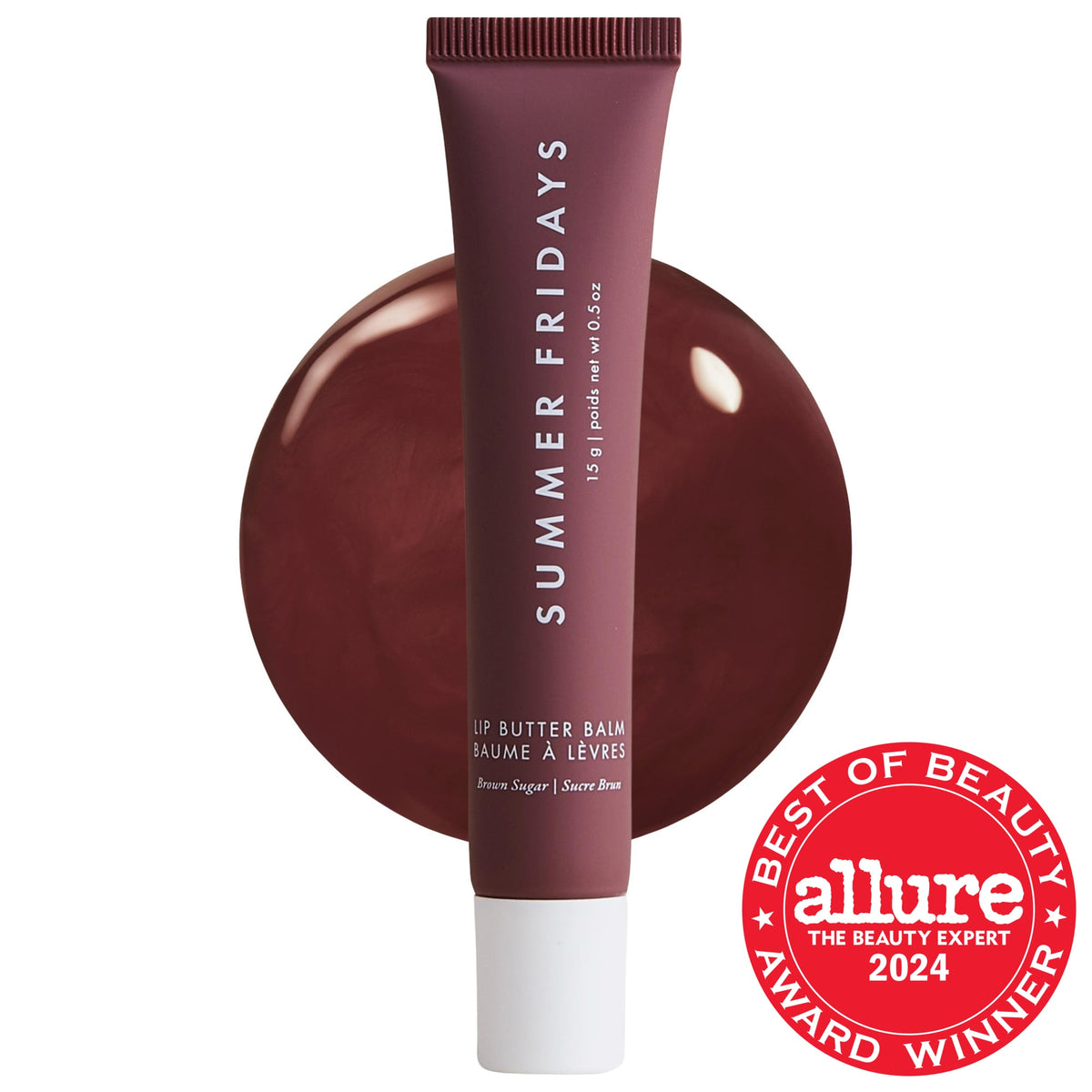 Summer Fridays Lip Butter Balm Treatment for Hydration + Nourishing Shine - Brown Sugar