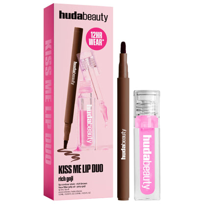Huda Beauty Kiss Me Lip Contour Stain and Lip Jelly Gift Set - Rich Goji