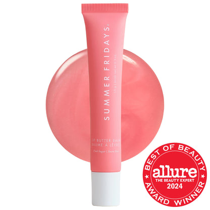 Summer Fridays Lip Butter Balm Treatment for Hydration + Nourishing Shine - Pink Sugar - sheer light pink