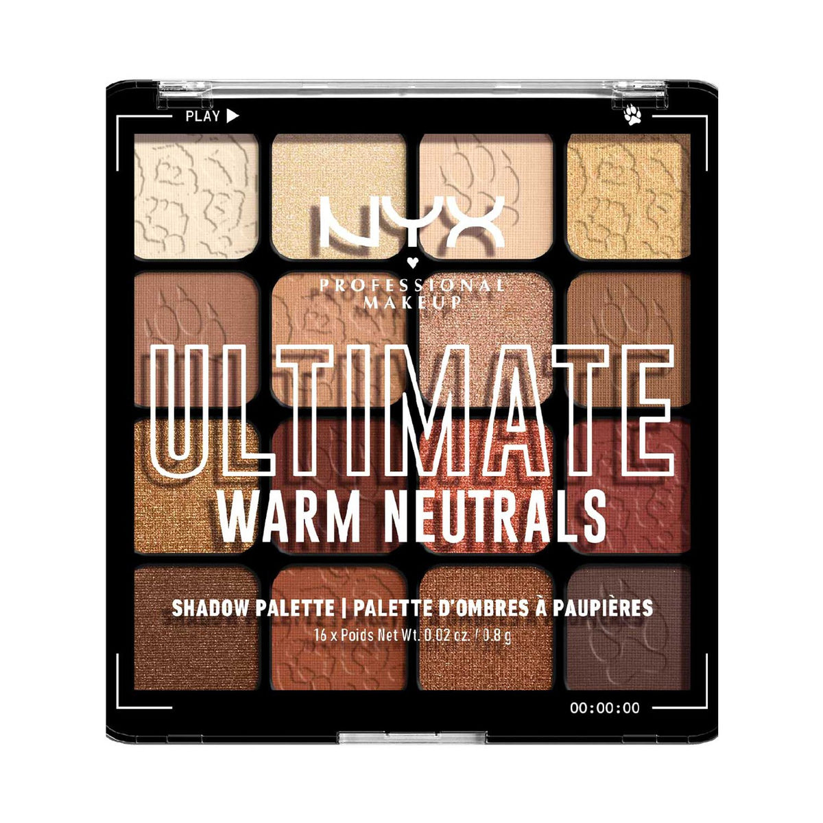 NYX Professional Makeup Ultimate Shadow Palette Vegan 16-Pan - Warm Neutrals - 75 ml