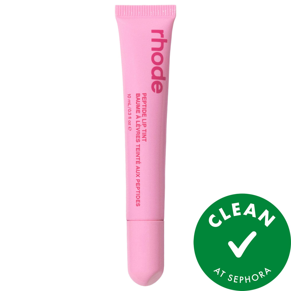 Rhode Peptide Lip Tint Nourishing Glaze - Jelly Bean - shimmery sheer baby pink + sweet