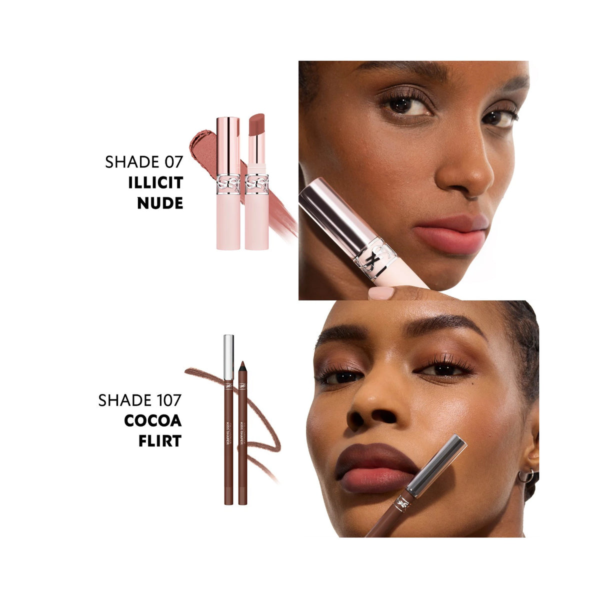 YSL Lovenude Lip Balm 07 & Liner 107 Duo Bundle