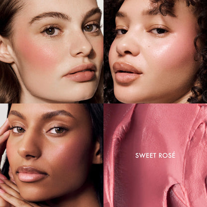 Summer Fridays Blush Butter Balm Hydrating Cream Blush with Peptides - Sweet Rosé - cool baby pink
