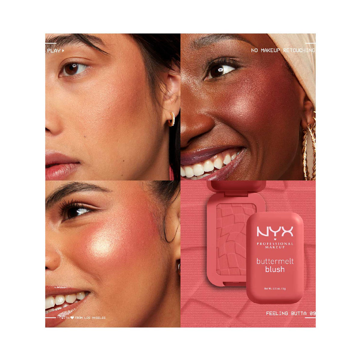 NYX Buttermelt Blush Feeling Butta 02 5g & Buttergloss Bling Pay me in Gold Lip Gloss 8ml Duo