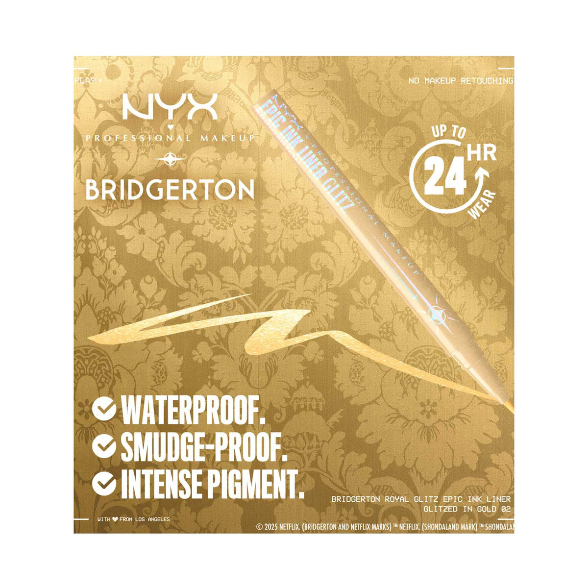 NYX Professional Makeup, Bridgerton Royal Epic Ink Liner Glitz, - 2 g