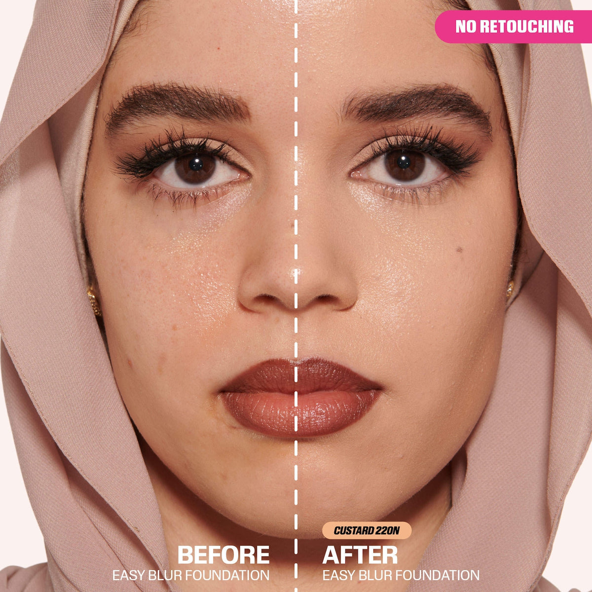 Huda Beauty Easy Blur Natural Airbrush Foundation with Niacinamide - Custard 220N