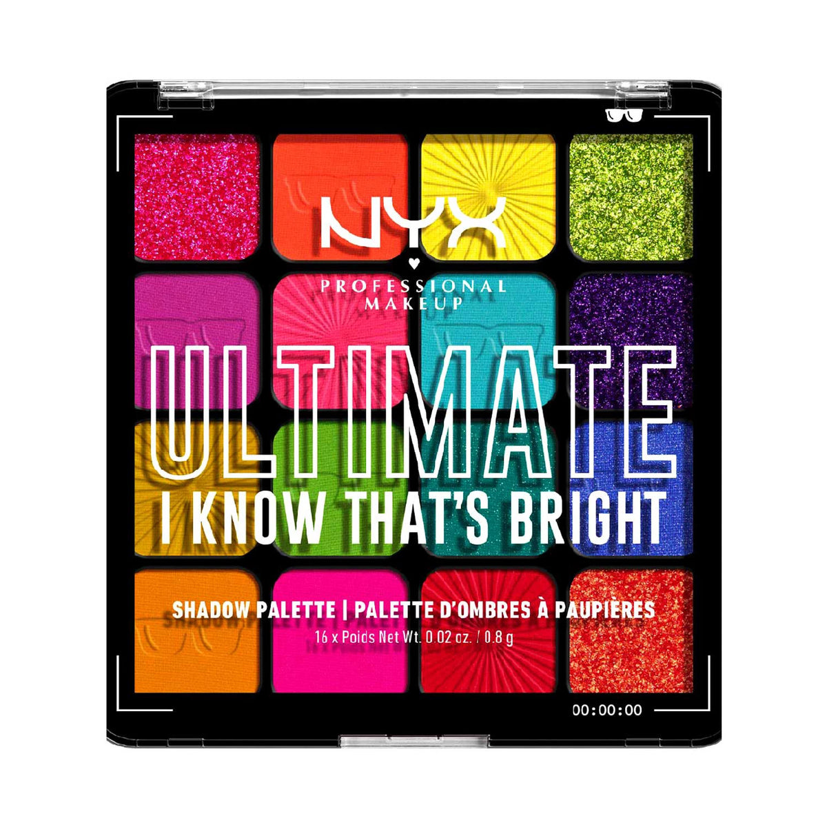 NYX Professional Makeup Ultimate Shadow Palette Vegan 16-Pan - I Know That's Bright - 75 ml