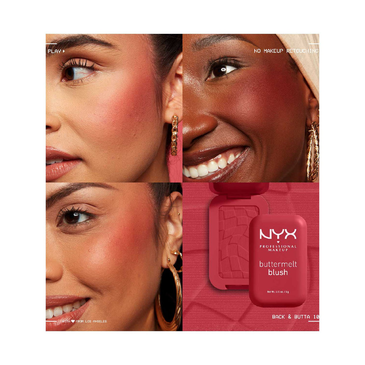 NYX Buttermelt Blush Back and Butta 10 5g & Buttergloss Bling Lip Gloss Shimmer Down 8ml Duo
