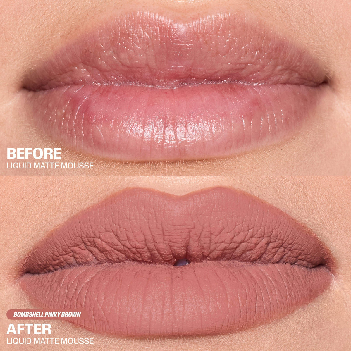 Huda Beauty Liquid Matte Mousse Soft Blur Lip Cream - Bombshell Pinky Brown