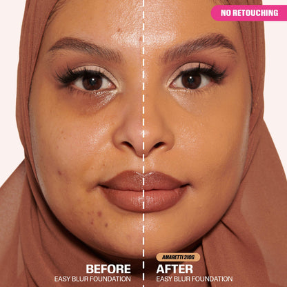 Huda Beauty Easy Blur Natural Airbrush Foundation with Niacinamide - Amaretti 310G