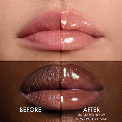 DIOR Lip Glow Oil Hydrating High-Shine Gloss - 114 Glazed Honey