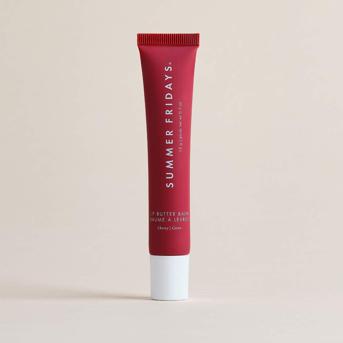 Summer Fridays Lip Butter Balm Treatment for Hydration + Nourishing Shine - Cherry - sheer cherry red