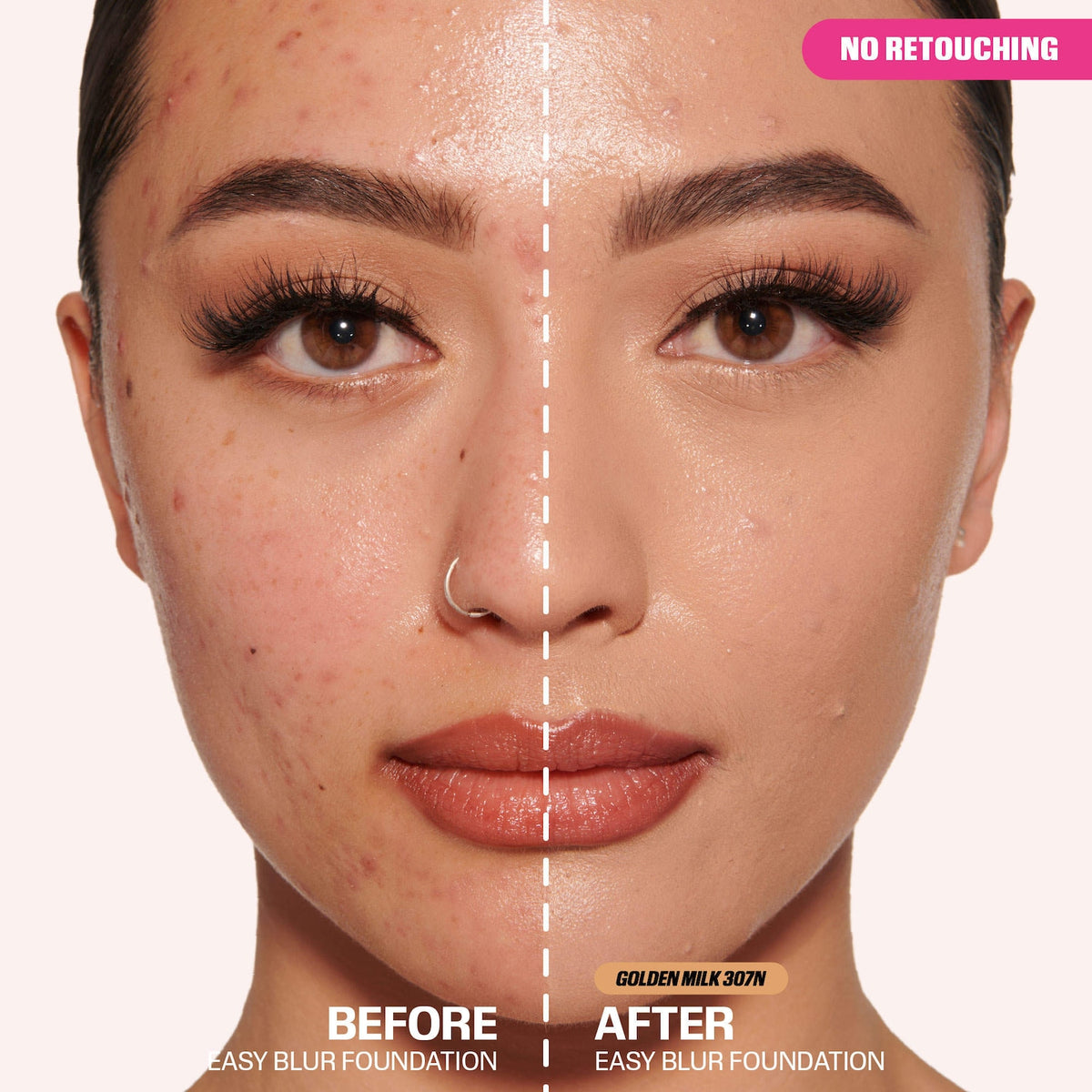 Huda Beauty Easy Blur Natural Airbrush Foundation with Niacinamide - Golden Milk 307N