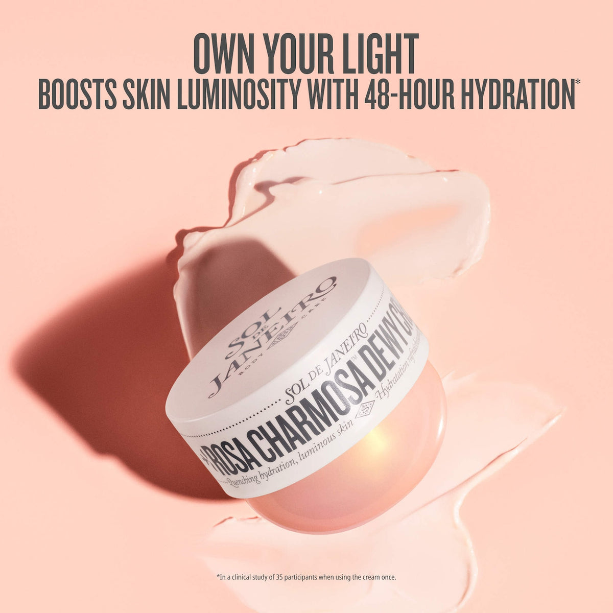 Sol de Janeiro Rosa Charmosa™ Dewy Body Cream with Rosewater + Crystal Peptides - 240 ml