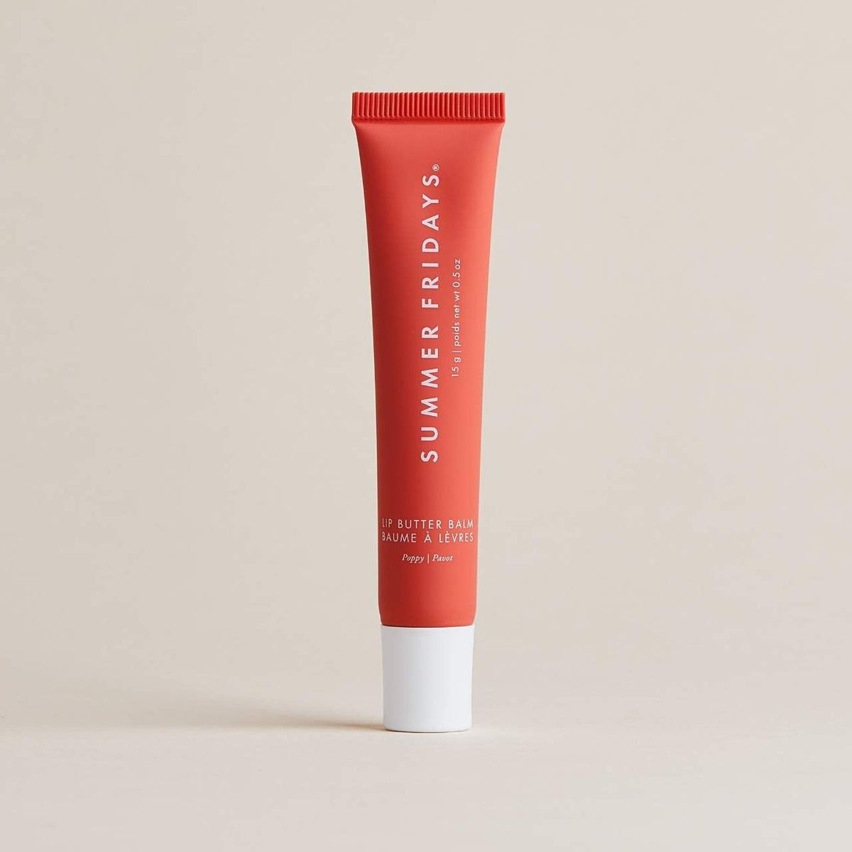 Summer Fridays Lip Butter Balm Treatment for Hydration + Nourishing Shine - Poppy - sheer citrus coral