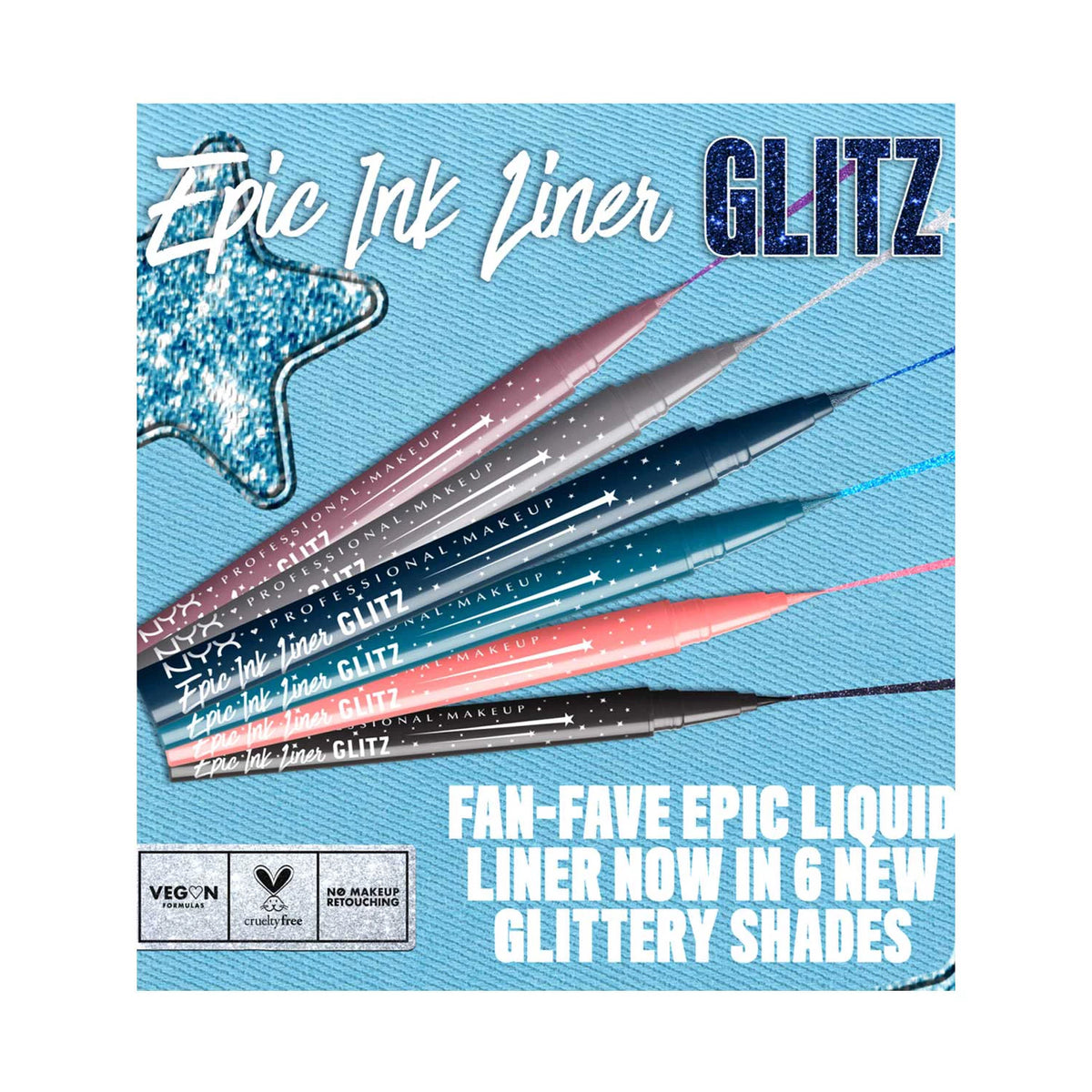 NYX Professional Makeup Epic Ink Glitz, Metallic Liquid Eyeliner