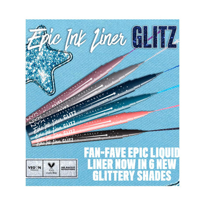 NYX Professional Makeup Epic Ink Glitz, Metallic Liquid Eyeliner