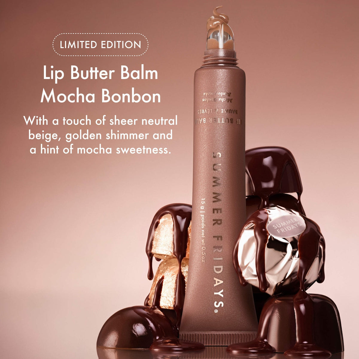 Summer Fridays Lip Butter Balm Treatment for Hydration + Nourishing Shine - Mocha Bonbon