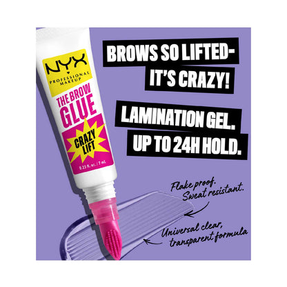 NYX Professional Makeup The Brow Glue Crazy Lift, Clear - 7 ml