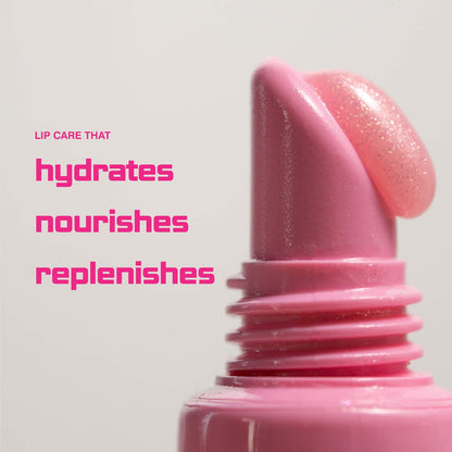 Rhode Peptide Lip Tint Nourishing Glaze - Jelly Bean - shimmery sheer baby pink + sweet