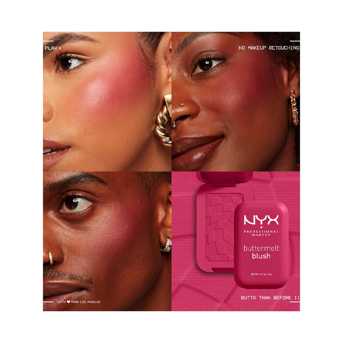 NYX Buttermelt Blush Butta than Before 11 5g & Buttergloss Bling Lip Gloss Hu$stla 8ml Duo