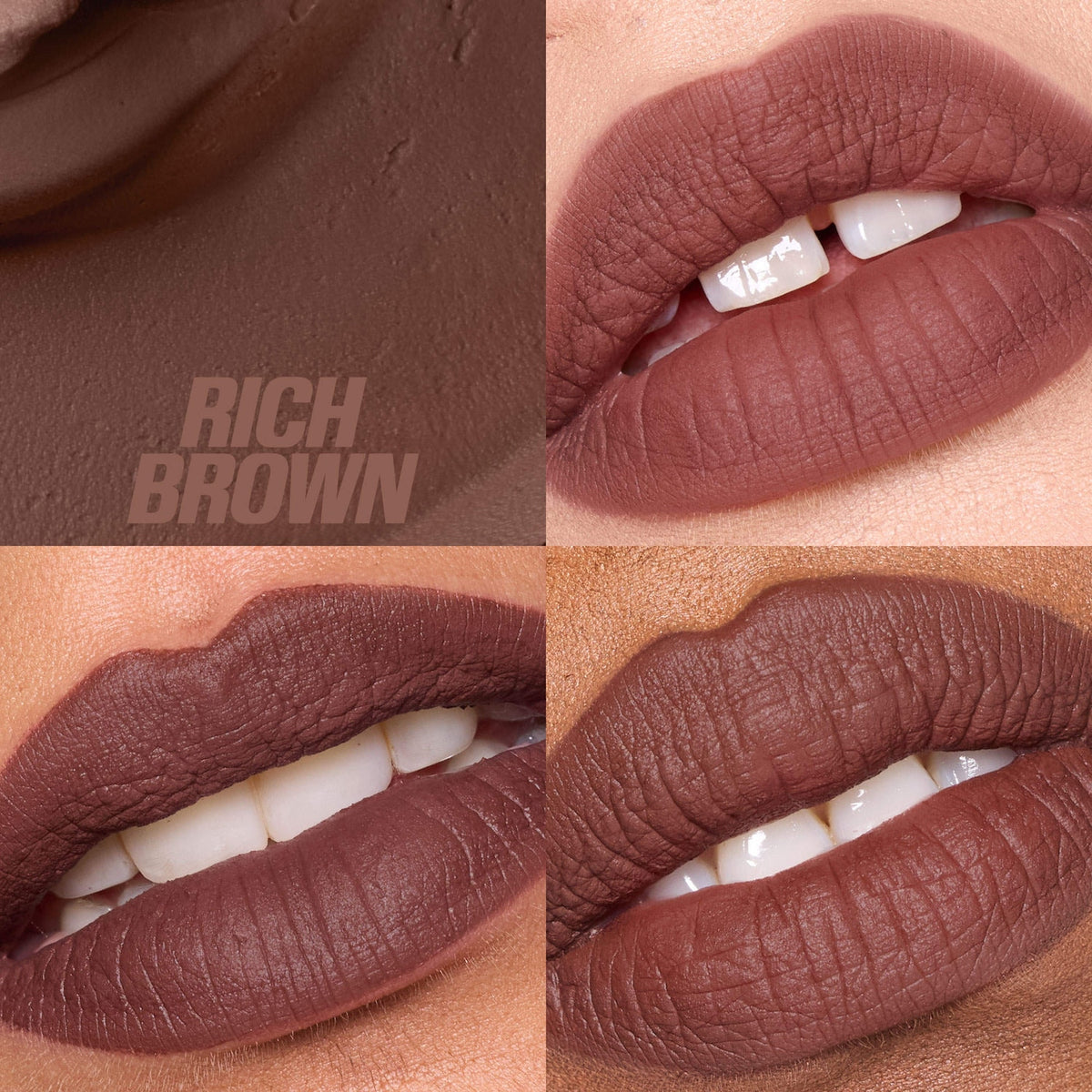Huda Beauty Liquid Matte Mousse Soft Blur Lip Cream - Rich Brown