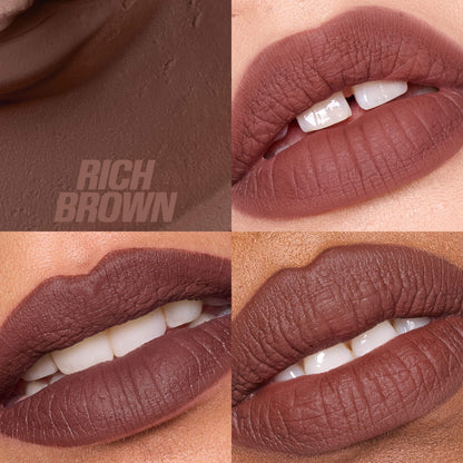 Huda Beauty Liquid Matte Mousse Soft Blur Lip Cream - Rich Brown