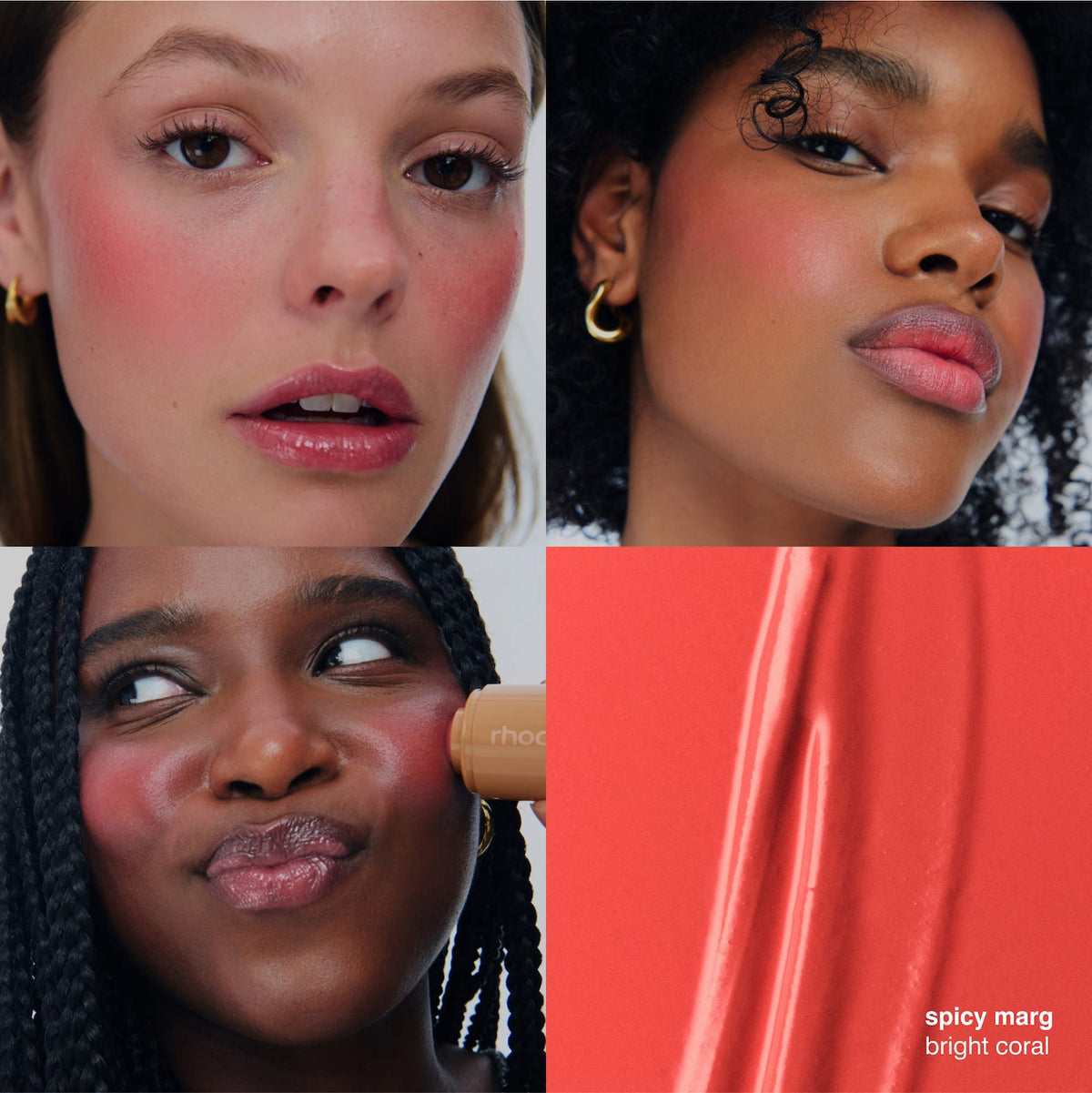 Rhode Pocket Blush Buildable Hydrating Cream Blush - Spicy Marg - bright coral