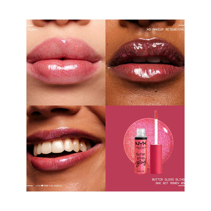 NYX Buttermelt Blush All the Butta 5g & Buttergloss Bling Lip Gloss She Got Money 8ml Duo