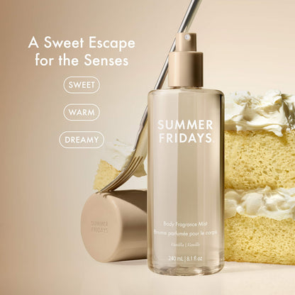 Summer Fridays Vanilla Hair + Body Fragrance Mist with Vanilla Cake + Radiant Amber - 90 ml