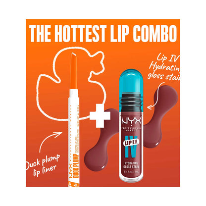 NYX Professional Makeup Wet Shot IV Hydra-Honey Lip Stain & Duck Plump Liner Clear Bundle