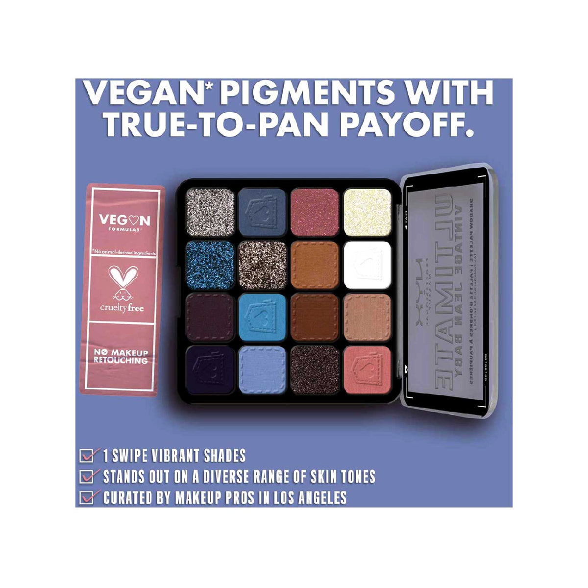 NYX Professional Makeup Ultimate Shadow Palette Vegan 16-Pan - Vintage Jean Baby - 50 ml