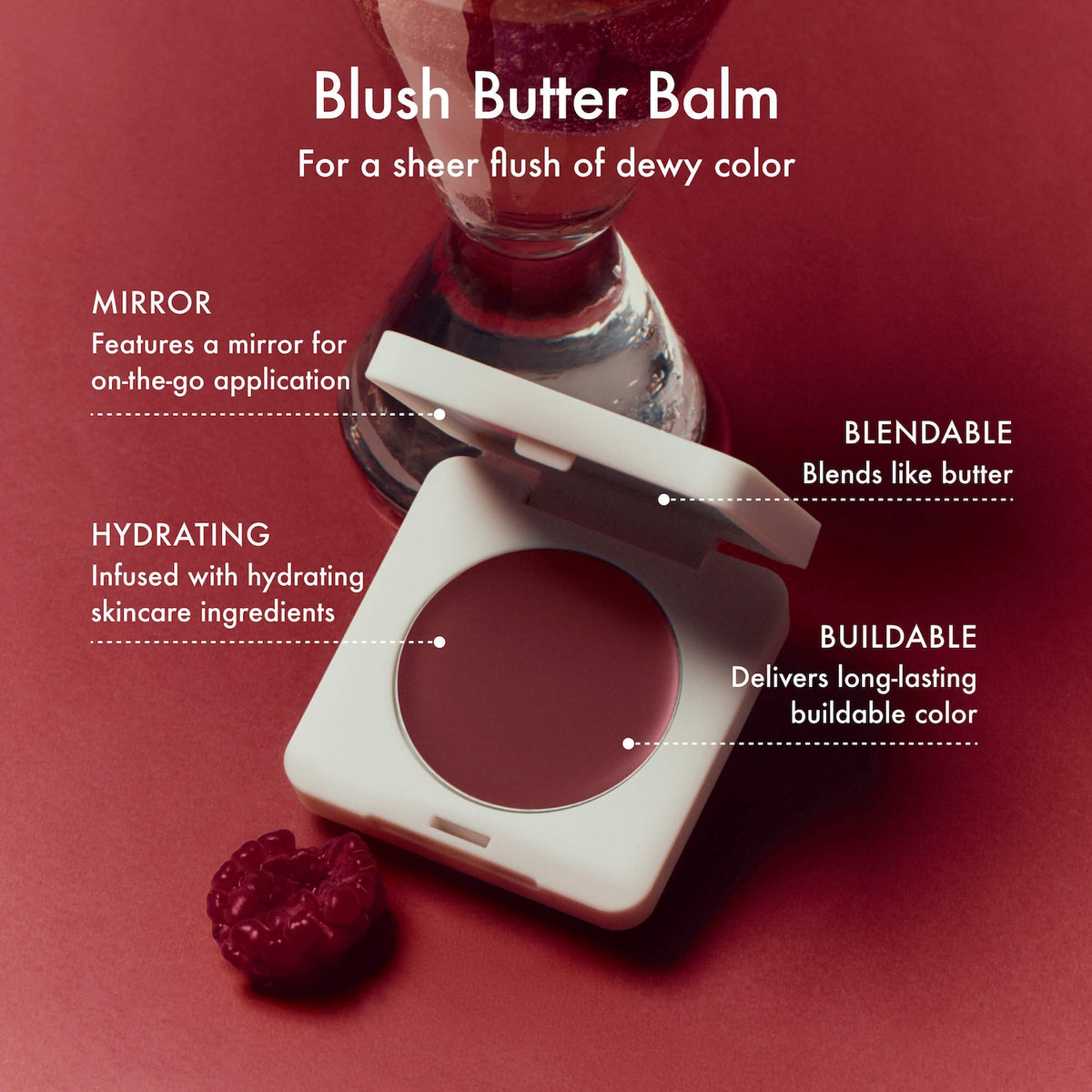 Summer Fridays Blush Butter Balm Hydrating Cream Blush with Peptides - Berry Spritz - neutral berry