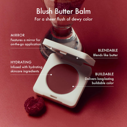 Summer Fridays Blush Butter Balm Hydrating Cream Blush with Peptides - Berry Spritz - neutral berry