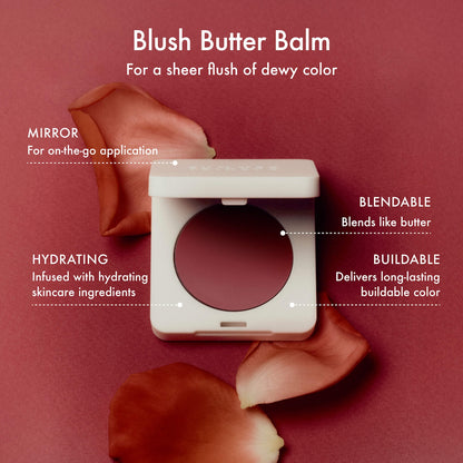 Summer Fridays Blush Butter Balm Hydrating Cream Blush with Peptides - Dusty Rose - cool dusty rose