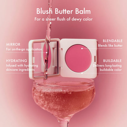 Summer Fridays Blush Butter Balm Hydrating Cream Blush with Peptides - Sweet Rosé - cool baby pink