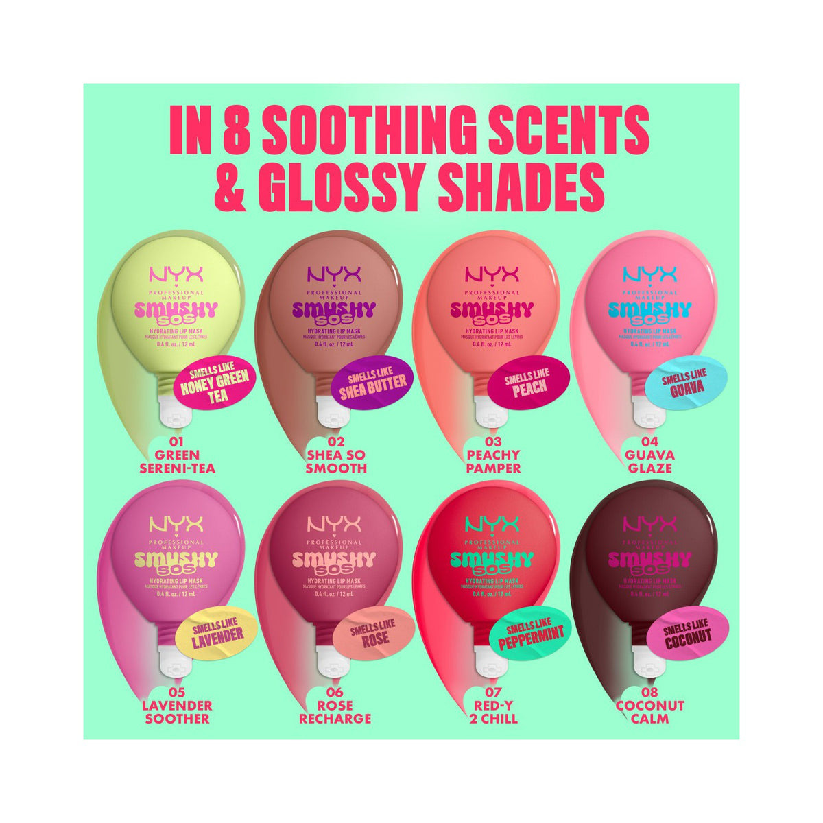 NYX Professional Makeup Smushy SOS Hydrating Lip Mask 12HR Hydration Glossy Shine