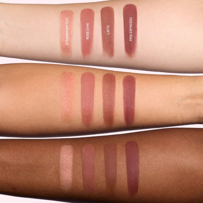 Huda Beauty Blush Filter Blurring Blushlighters Palette - Strawberry Latte - Strawberry Fizz, Rose Chai, Latte, Pink Espresso